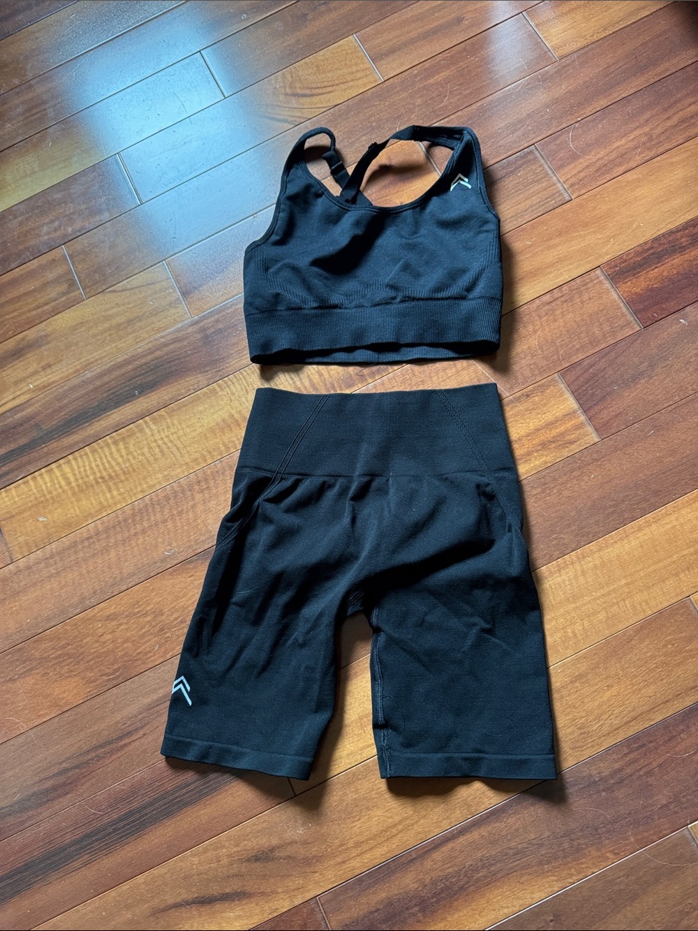 Oner Active Black Sports Bra and High-Waist Bike Shorts Set